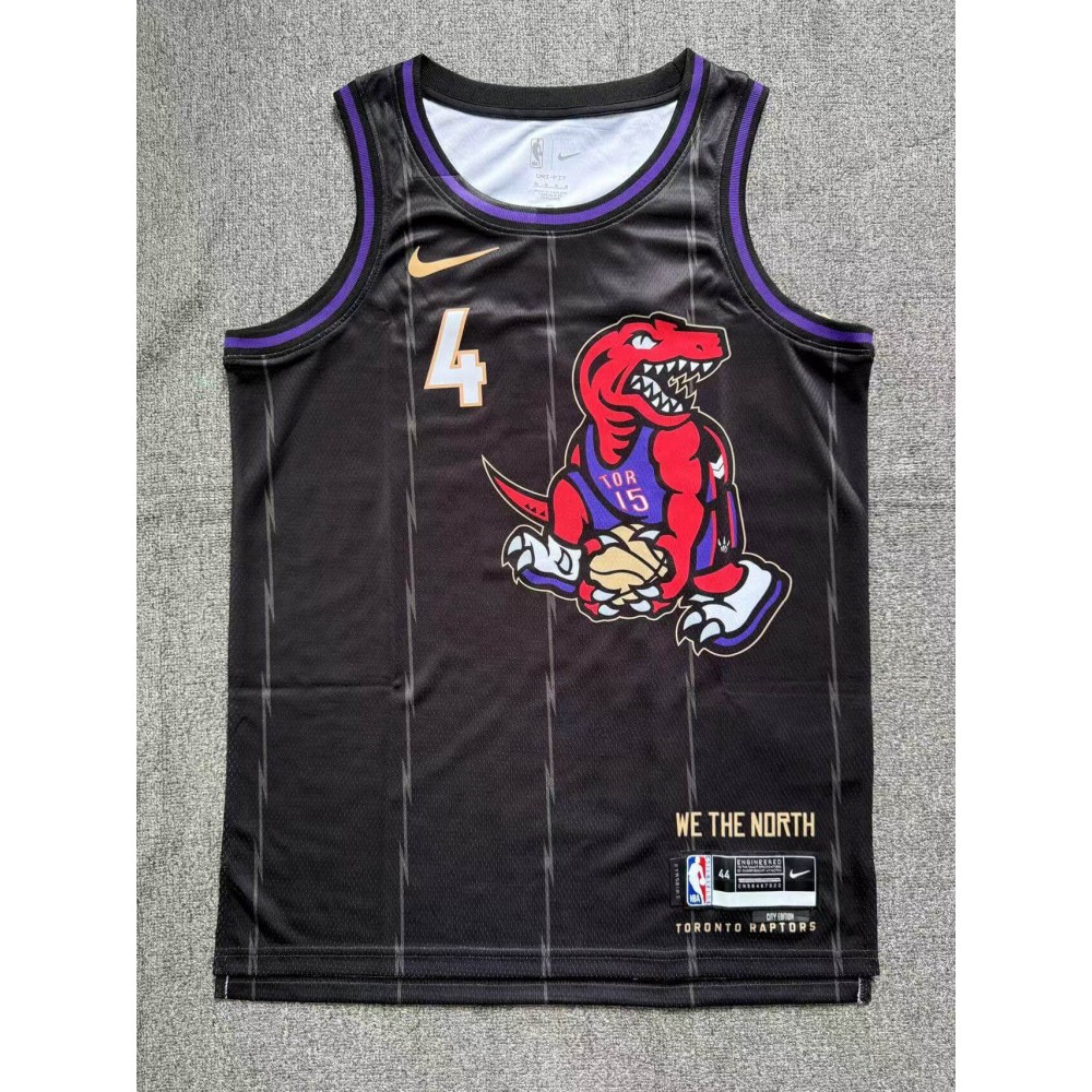 Camiseta Scottie Barnes #4 Toronto Raptors 2025 Negro City Edition Camiseta Scottie Barnes #4 Toronto Raptors 2025 Negro City Edition