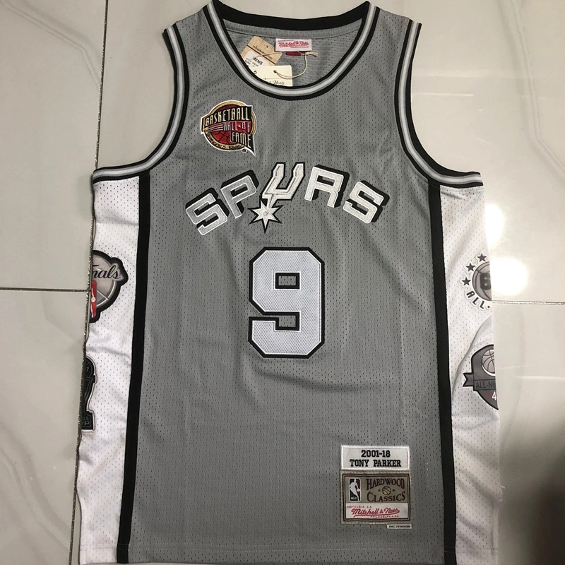 Camiseta Tony Parker #9 San Antonio Spurs Gris