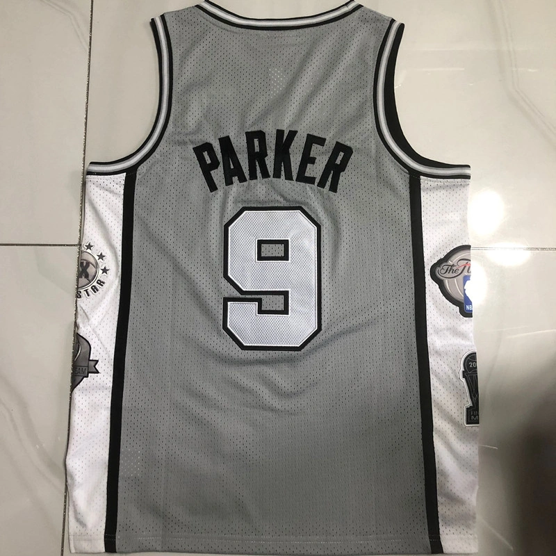 Camiseta Tony Parker #9 San Antonio Spurs Gris Camiseta Tony Parker #9 San Antonio Spurs Gris