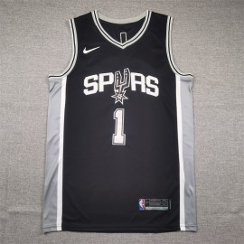 Camiseta Victor Wembanyama #1 San Antonio Spurs Negro