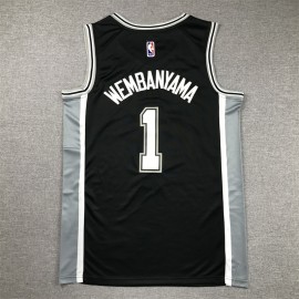 Camiseta Victor Wembanyama #1 San Antonio Spurs Negro Camiseta Victor Wembanyama #1 San Antonio Spurs Negro