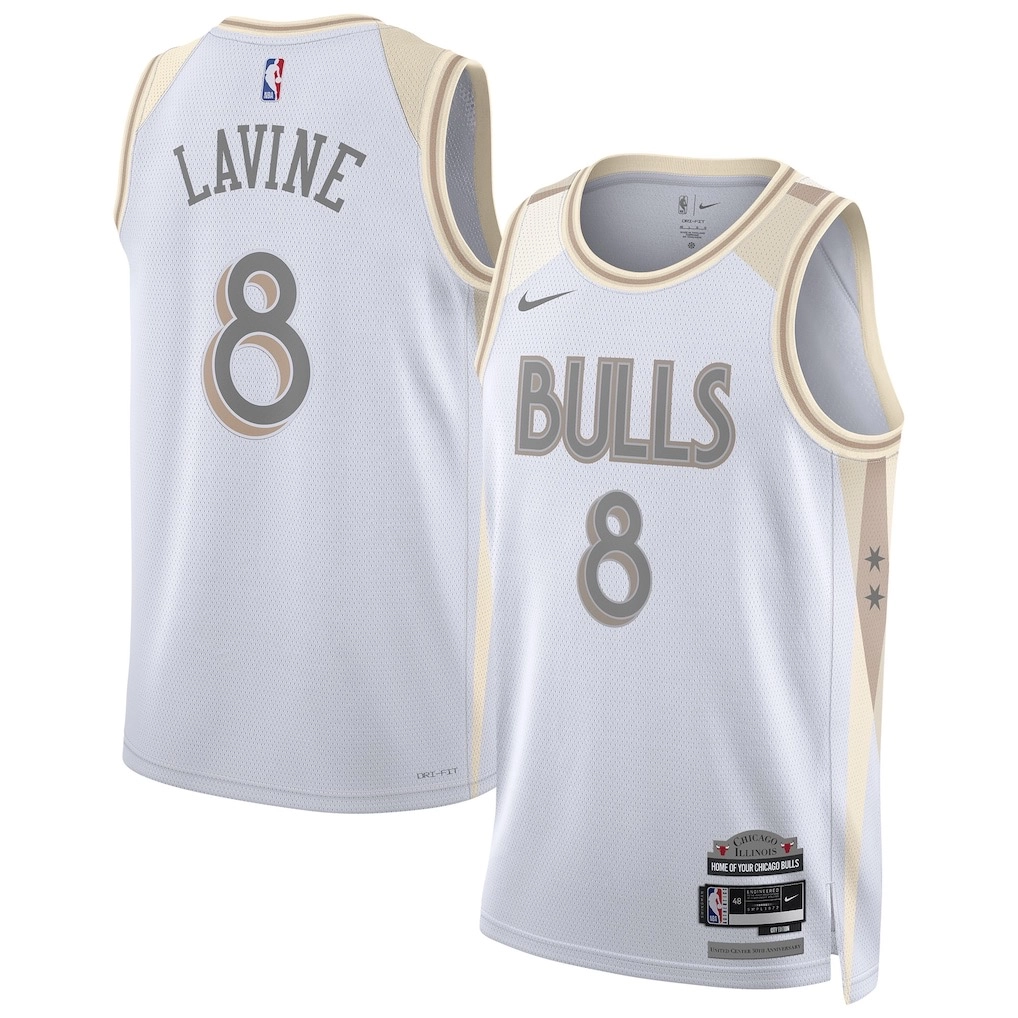 Camiseta Zach LaVine #8 Chicago Bulls 2025 Blanco City Edition