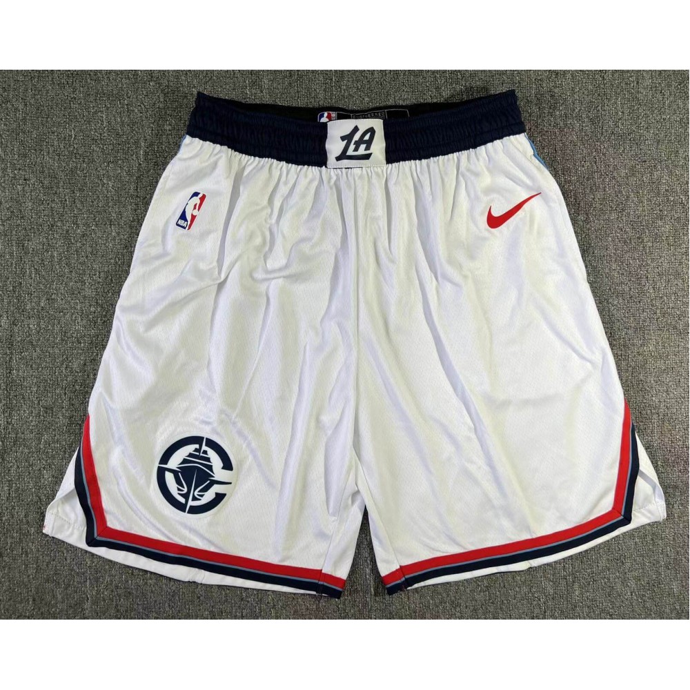 Pantalón Corto Los Angeles Clippers 2025 Blanco Pantalón Corto Los Angeles Clippers 2025 Blanco