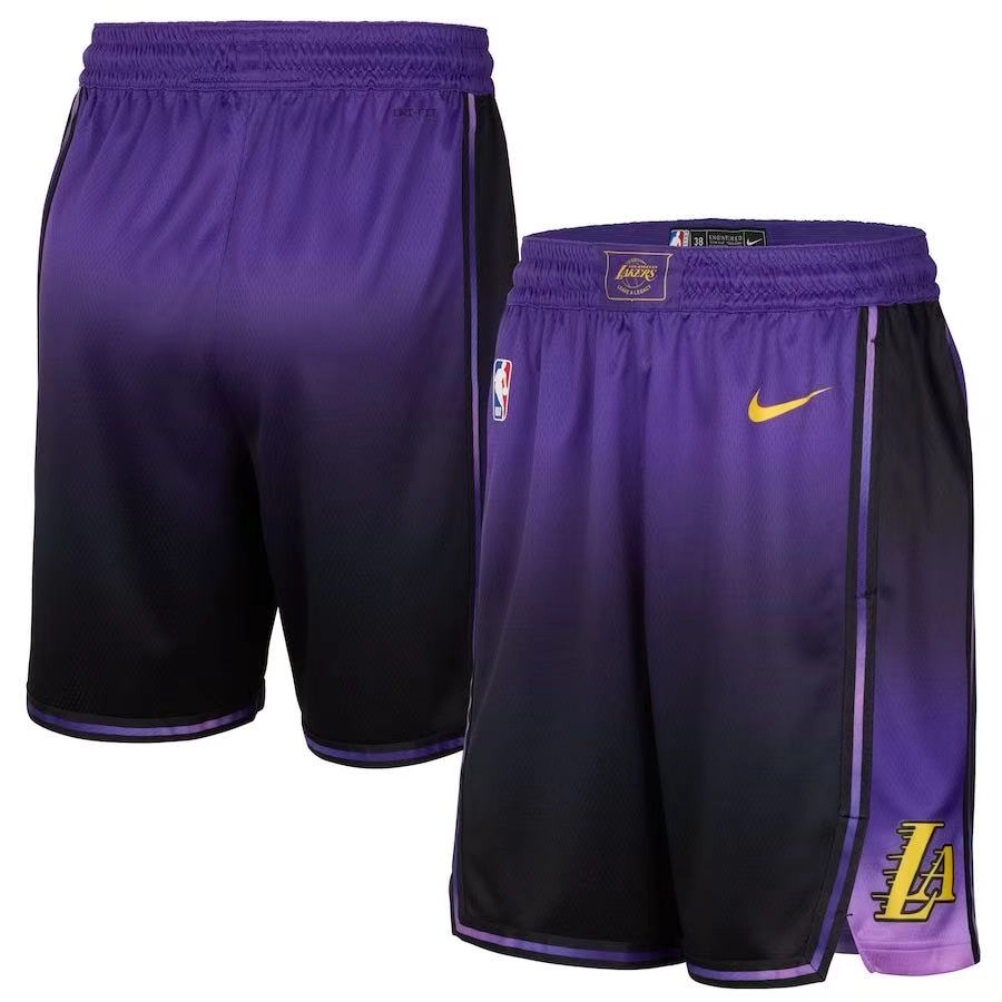 Pantalon Corto Los Angeles Lakers 2025 City Edition Púrpura/Negro