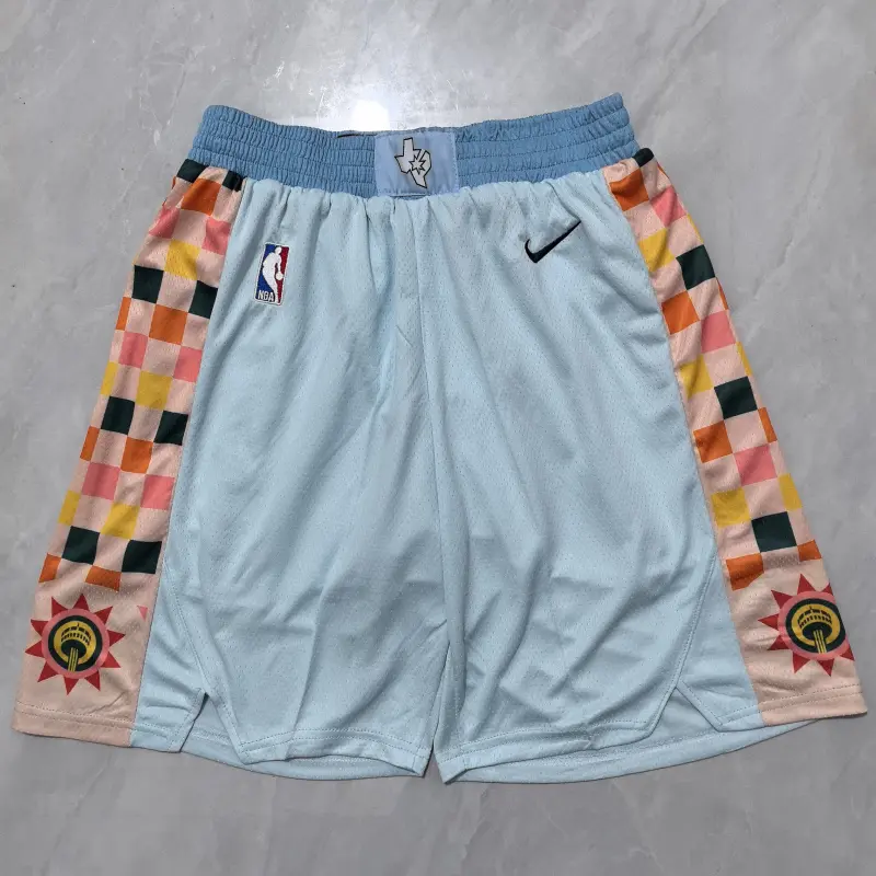Pantalon Corto San Antonio Spurs 2025 City Edition Azul Claro