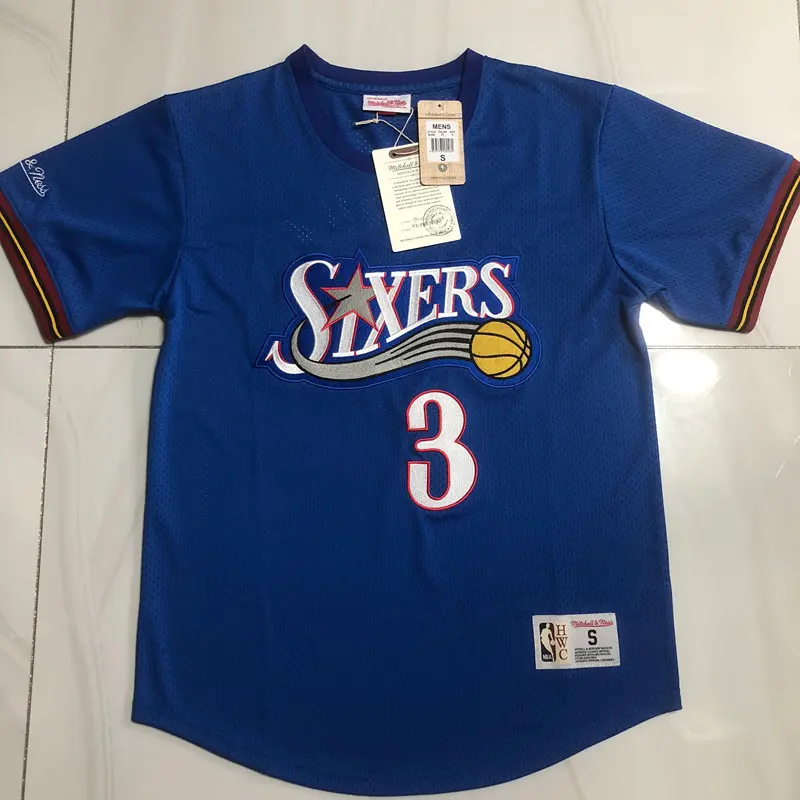 Camiseta Allen Iverson #3 Philadelphia 76ers Azul Oscuro 