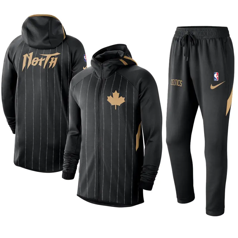 Chandal Boston Celtics Con Capucha Negro Con Rayas