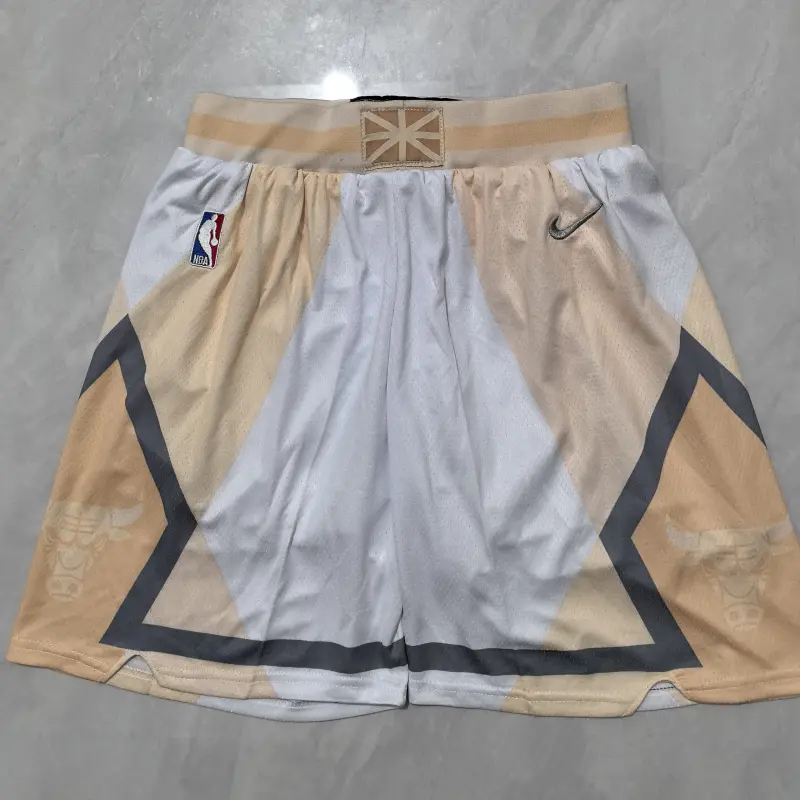 Pantalón Corto Chicago Bulls 2025 Beige/Blanco City Edition