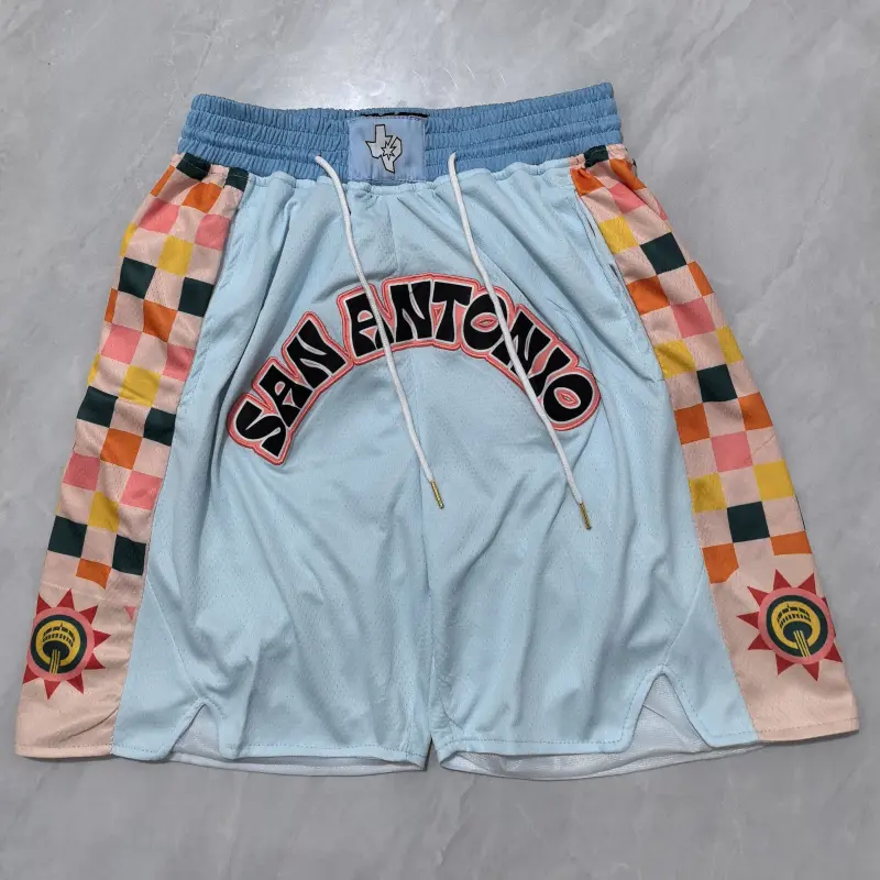 Pantalón Corto De Bolsillo San Antonio Spurs 2025 Azul Claro City Edition