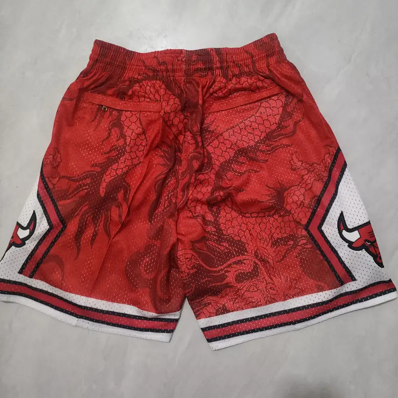 Pantalón Corto De Bolsillo Chicago Bulls Rojo Edición dragón