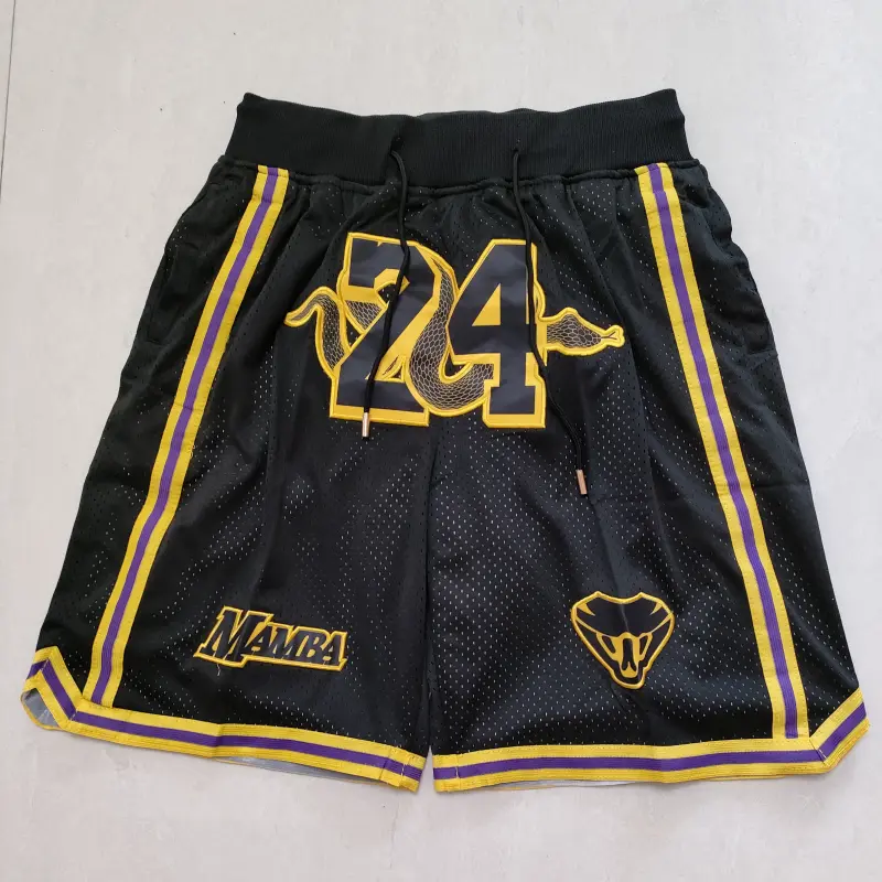 Pantalón Corto de Bolsillo Kobe Bryant #24 Los Angeles Lakers Mamba Negro