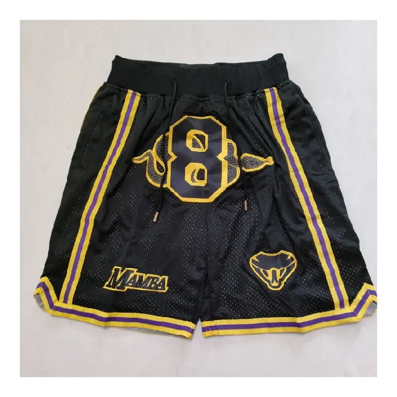 Pantalón Corto de Bolsillo Kobe Bryant #8 Los Angeles Lakers Mamba Negro