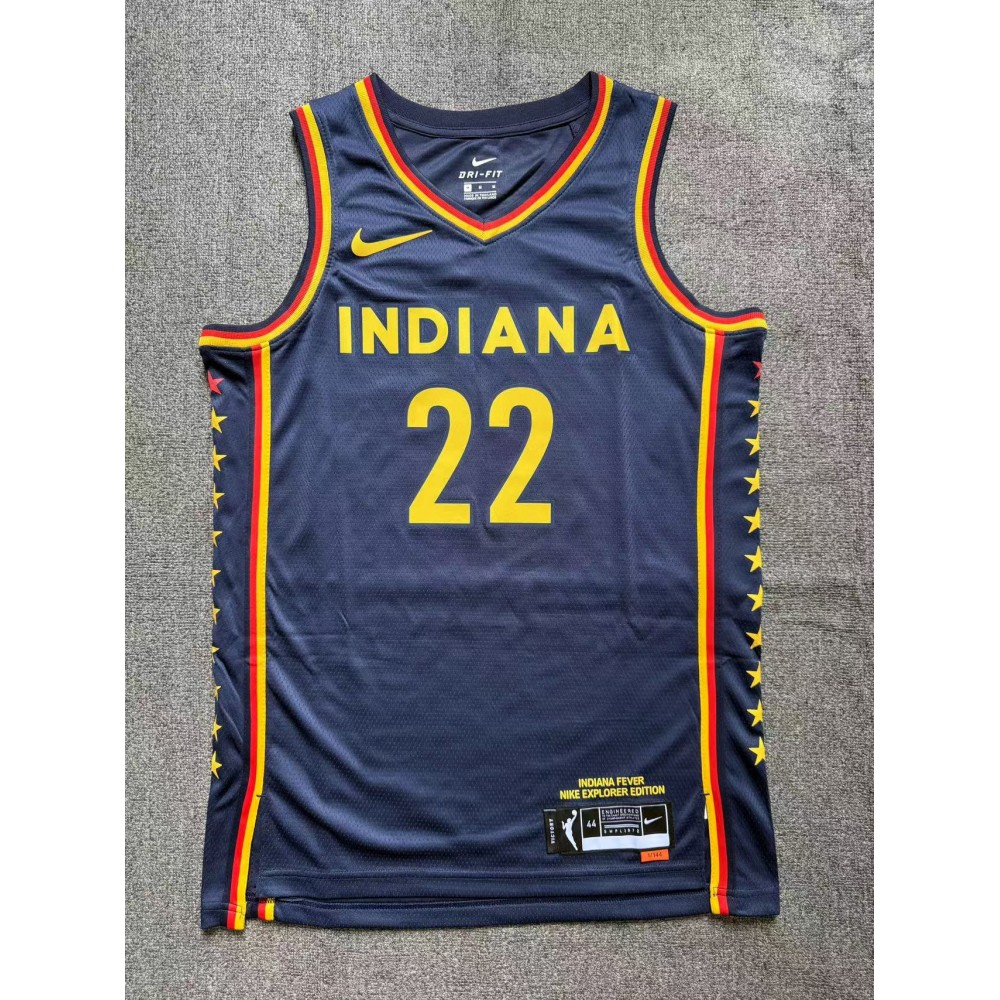Camiseta Caitlin Clark 22 Indiana Fever Azul Oscuro