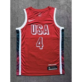 Camiseta Stephen Curry #4 USA Dream Team 2024 Edición Olímpica París Rojo