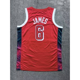 Camiseta LeBron James #6 USA Dream Team 2024 Edición Olímpica París Rojo