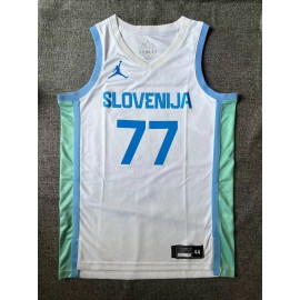 Camiseta Luka Doncic #77 Slovenia 2024 Blanco