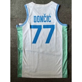 Camiseta Luka Doncic #77 Slovenia 2024 Blanco Camiseta Luka Doncic #77 Slovenia 2024 Blanco