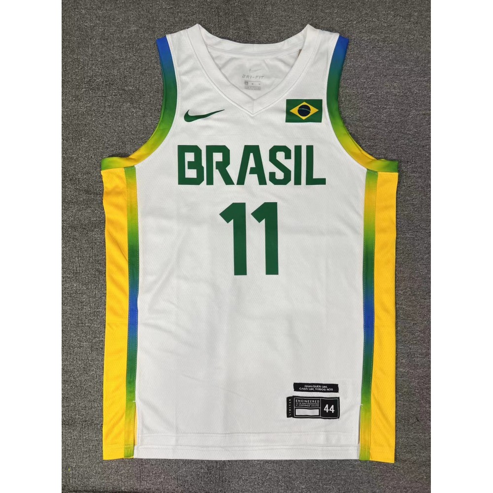 Camiseta Gui Santos #11 Brasil 2024 Edición Olímpica París Blanco Camiseta Gui Santos #11 Brasil 2024 Edición Olímpica París Blanco