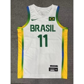 Camiseta Gui Santos #11 Brasil 2024 Edición Olímpica París Blanco
