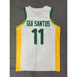 Camiseta Gui Santos #11 Brasil 2024 Edición Olímpica París Blanco Camiseta Gui Santos #11 Brasil 2024 Edición Olímpica París Blanco