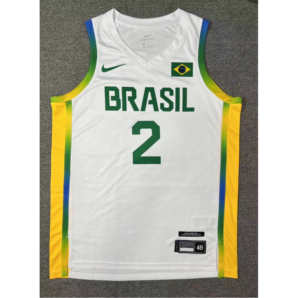 Camiseta Yago Santos #2 Brasil 2024 Edición Olímpica París Blanco Camiseta Yago Santos #2 Brasil 2024 Edición Olímpica París Blanco