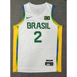Camiseta Yago Santos #2 Brasil 2024 Edición Olímpica París Blanco