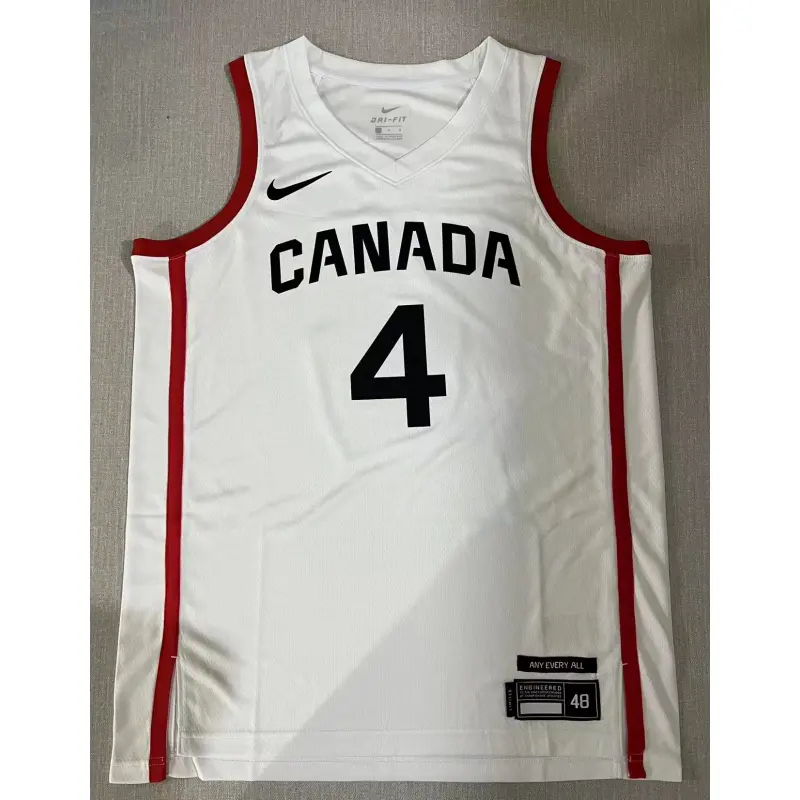 Camiseta Jamal Murray #4 Canada 2024 Edición Olímpica París Blanco