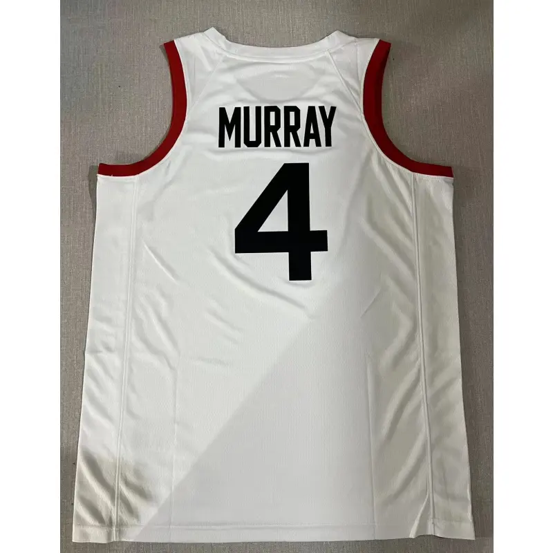 Camiseta Jamal Murray #4 Canada 2024 Edición Olímpica París Blanco