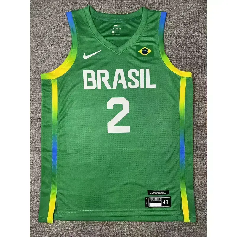 Camiseta Yago Santos #2 Brasil 2024 Edición Olímpica París Verde