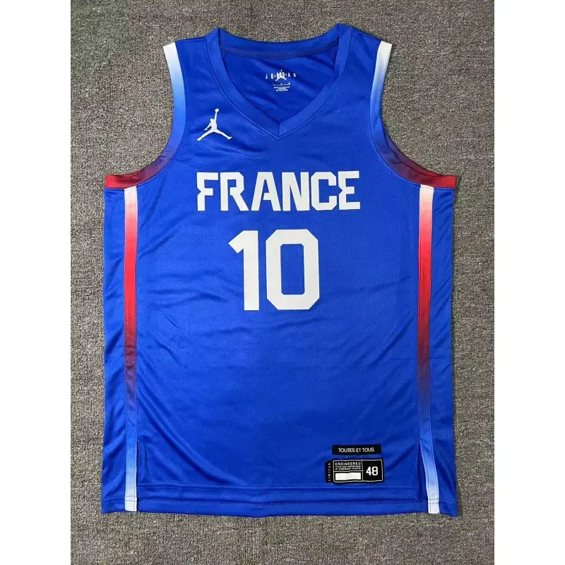 Camiseta Evan Mehdi Fournier #10 France 2024 Edición Olímpica París Azul