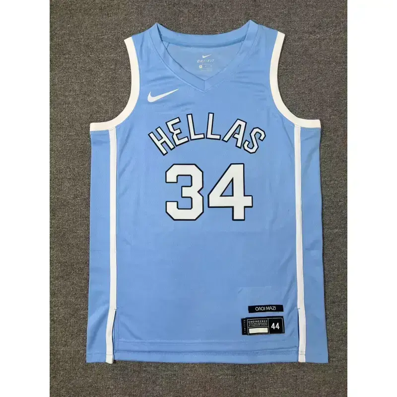 Camiseta Giannis Antetokounmpo #34 Hellas 2024 Edición Olímpica París Azul