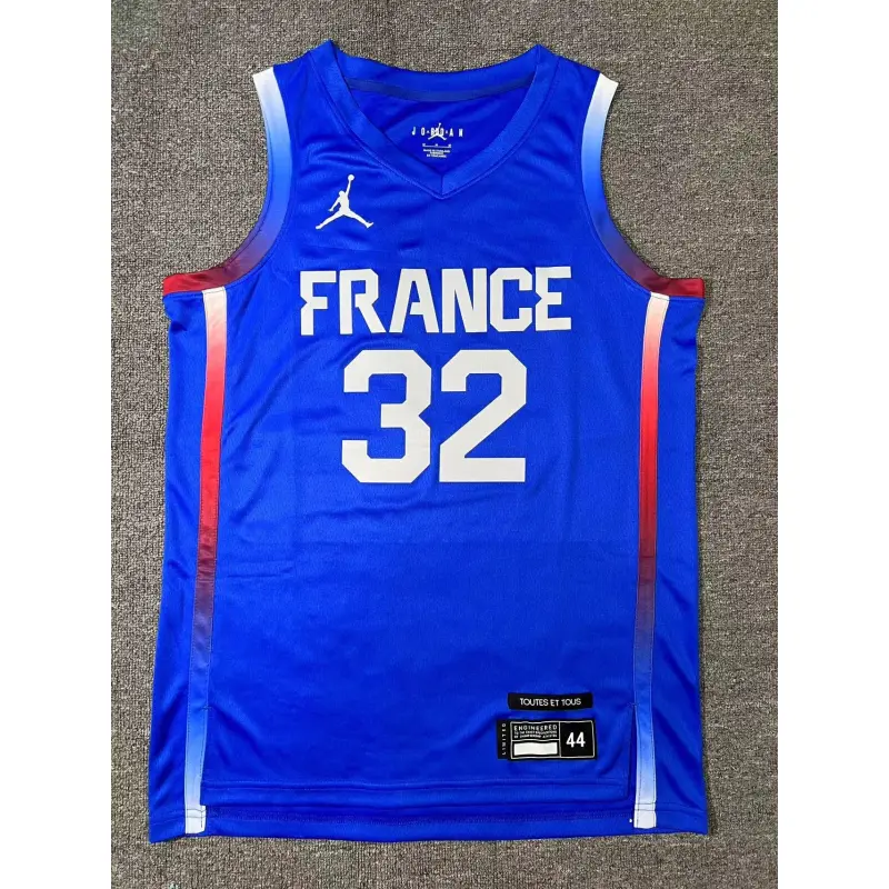 Camiseta Victor Wembanyama #32 France 2024 Edición Olímpica París Azul
