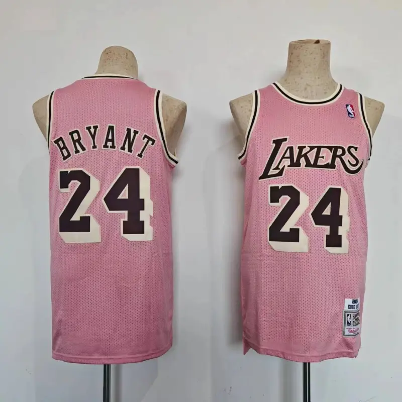 Camiseta Kobe Bryant #24 Los Angeles Lakers Rosa Retro