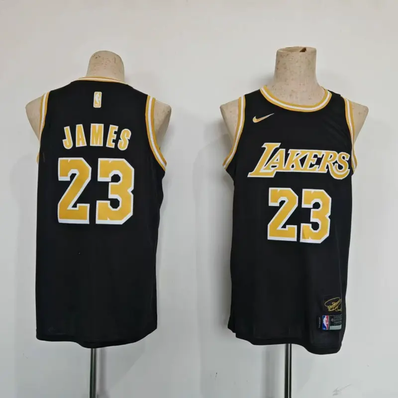 Camiseta LeBron James #23 Los Angeles Lakers Edición Clásico Negro Camiseta LeBron James #23 Los Angeles Lakers Edición Clásico Negro