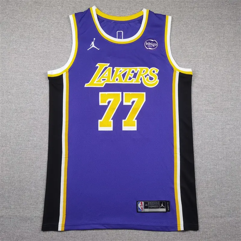 Camiseta Luka Doncic #77 Los Angeles Lakers Morado Camiseta Luka Doncic #77 Los Angeles Lakers Morado