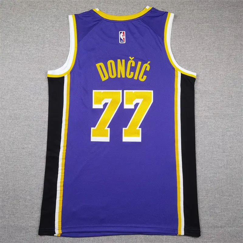 Camiseta Luka Doncic #77 Los Angeles Lakers Morado Camiseta Luka Doncic #77 Los Angeles Lakers Morado