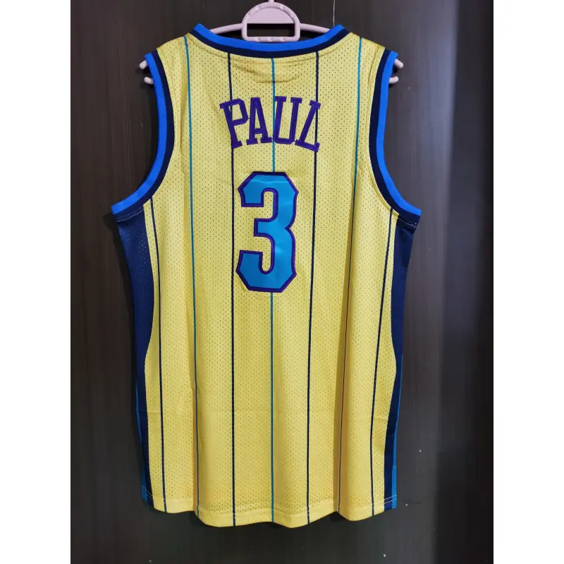 Camiseta Chris Paul #3 Charlotte Hornets Amarillo Classic Edition Camiseta Chris Paul #3 Charlotte Hornets Amarillo Classic Edition