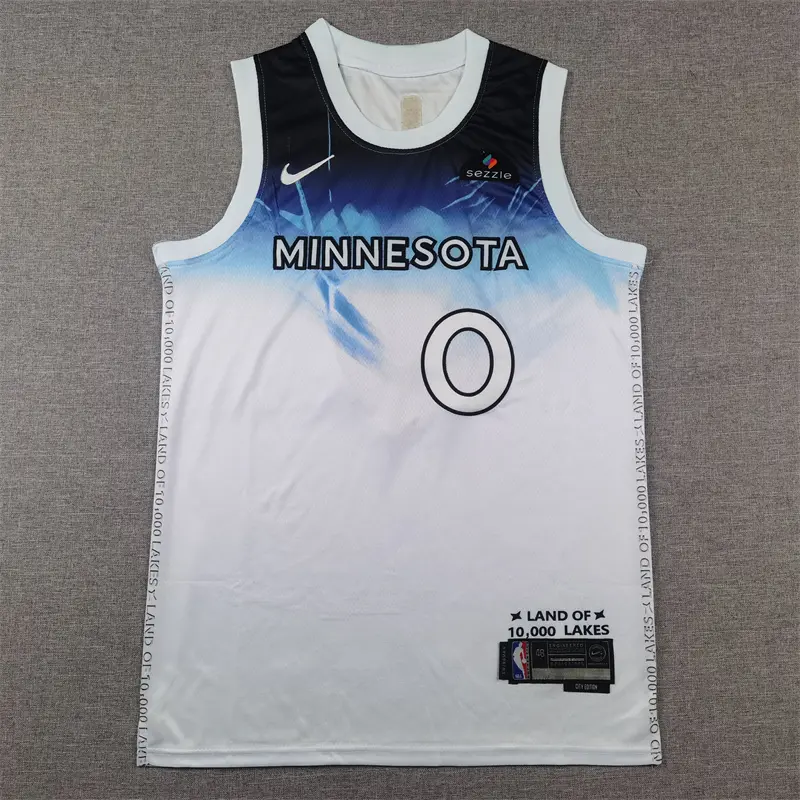 Camiseta Donte Divincenzo #0 Minnesota Timberwolves 2025 City Edition Blanco Camiseta Donte Divincenzo #0 Minnesota Timberwolves 2025 City Edition Blanco