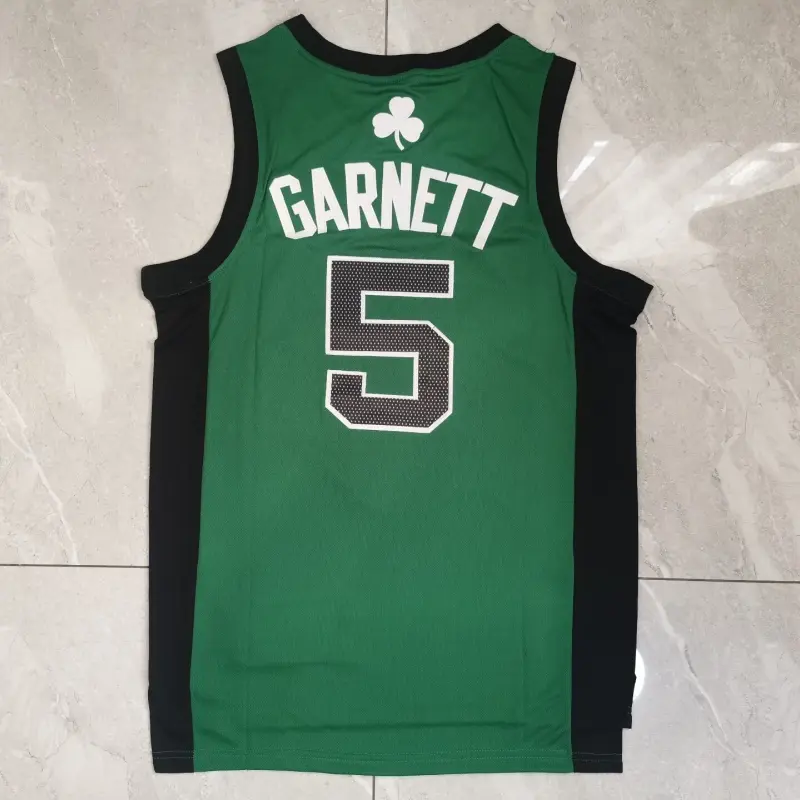 Camiseta Kevin Garnett #5 Boston Celtics Negro/Verde Camiseta Kevin Garnett #5 Boston Celtics Negro/Verde
