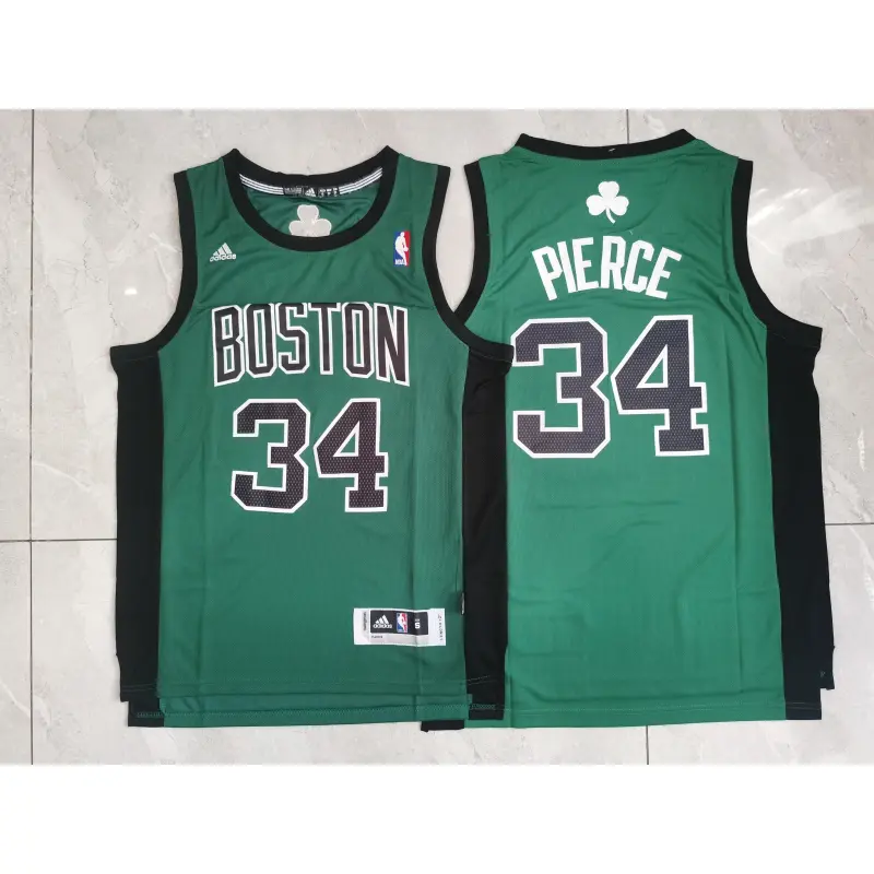 Camiseta Paul Pierce #34 Boston Celtics Negro/Verde Camiseta Paul Pierce #34 Boston Celtics Negro/Verde