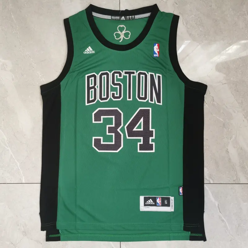 Camiseta Paul Pierce #34 Boston Celtics Negro/Verde Camiseta Paul Pierce #34 Boston Celtics Negro/Verde