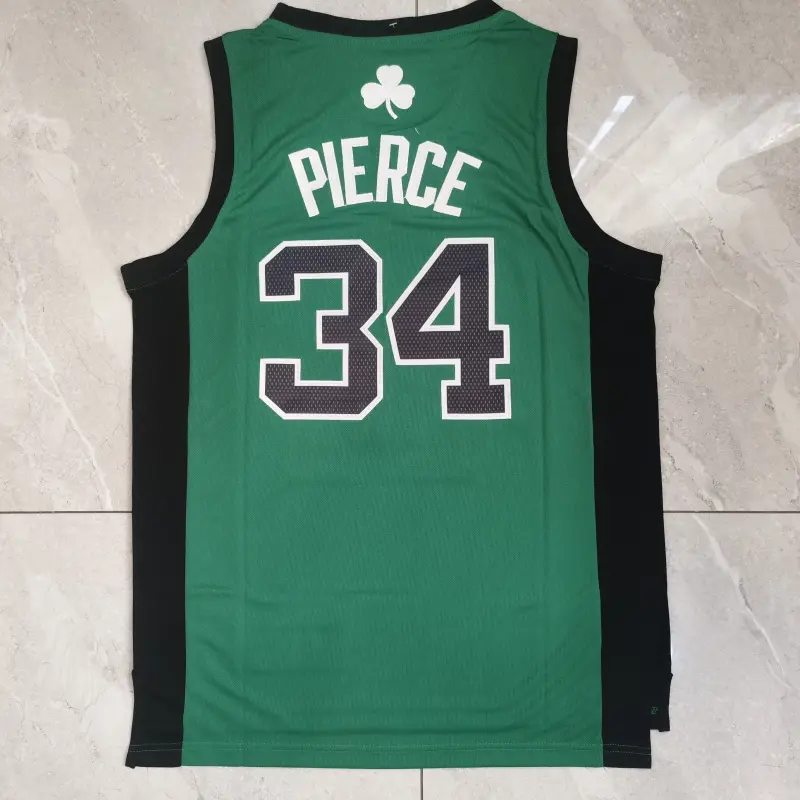 Camiseta Paul Pierce #34 Boston Celtics Negro/Verde Camiseta Paul Pierce #34 Boston Celtics Negro/Verde