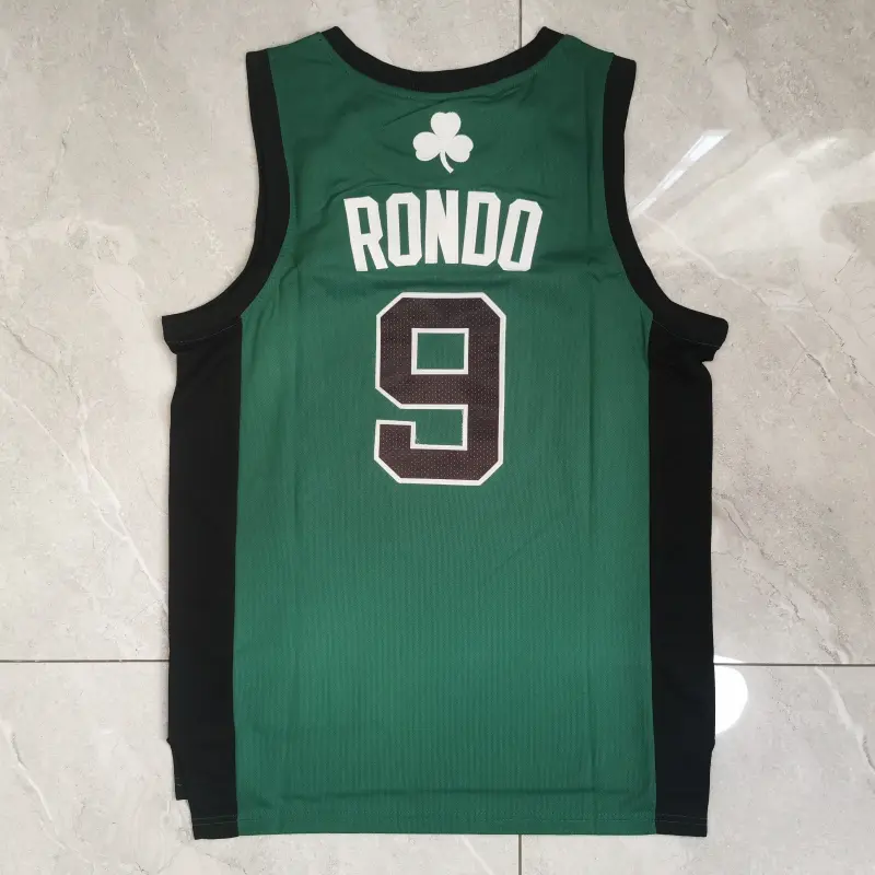 Camiseta Rajon Rondo #9 Boston Celtics Negro/Verde Camiseta Rajon Rondo #9 Boston Celtics Negro/Verde