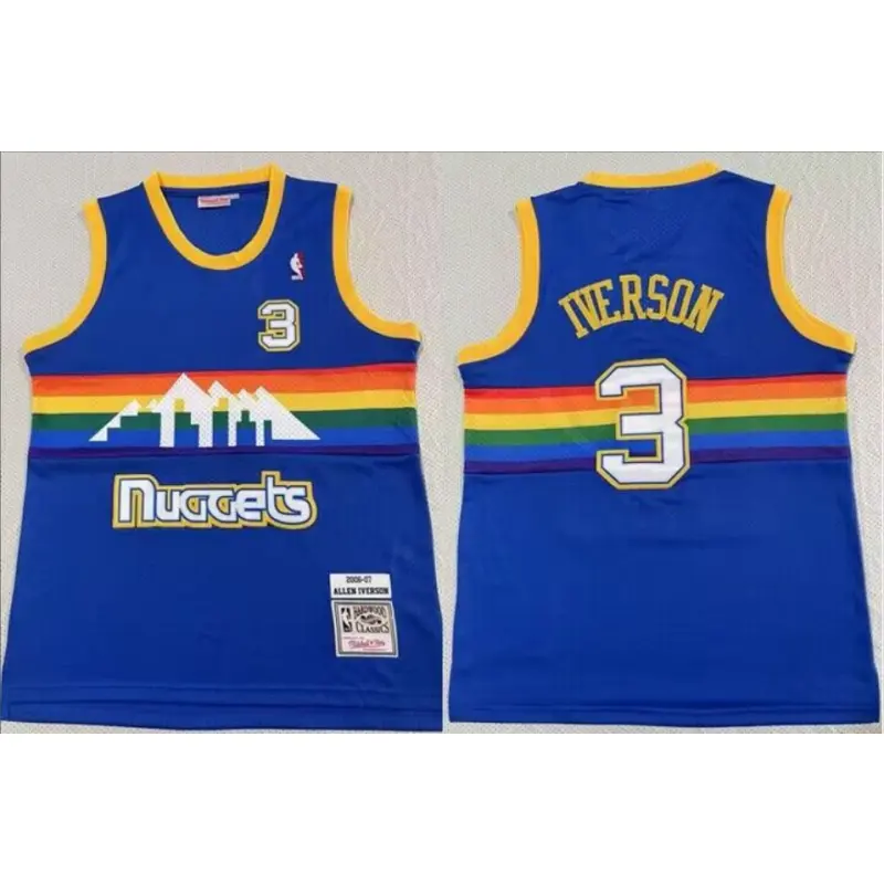 Camiseta Allen Iverson #3 Denver Nuggets 91/92 Azul Retro