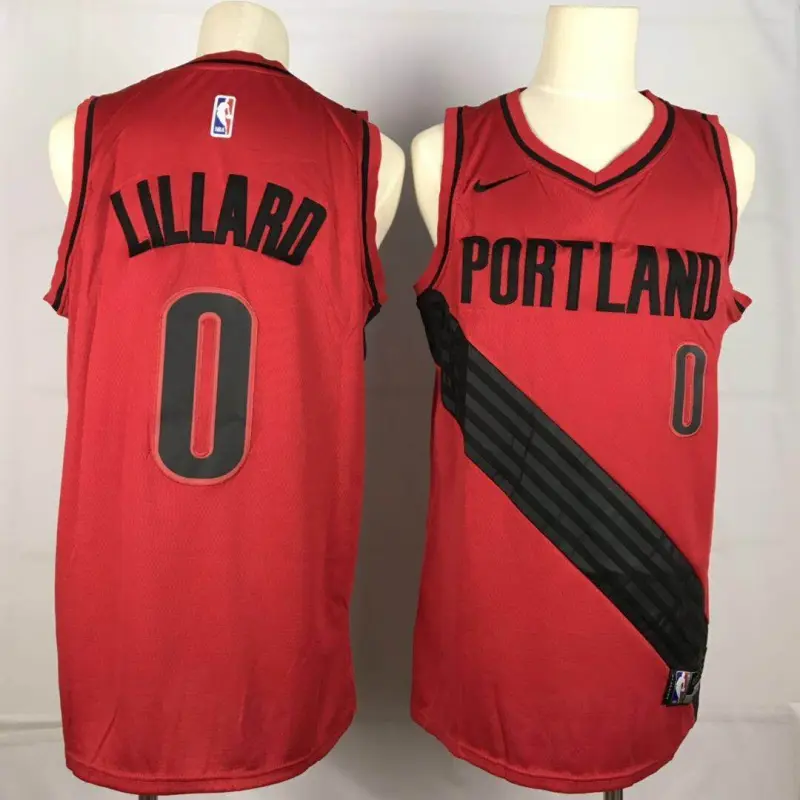 Camiseta Damian Lillard #0 Portland Trail blazers Rojo