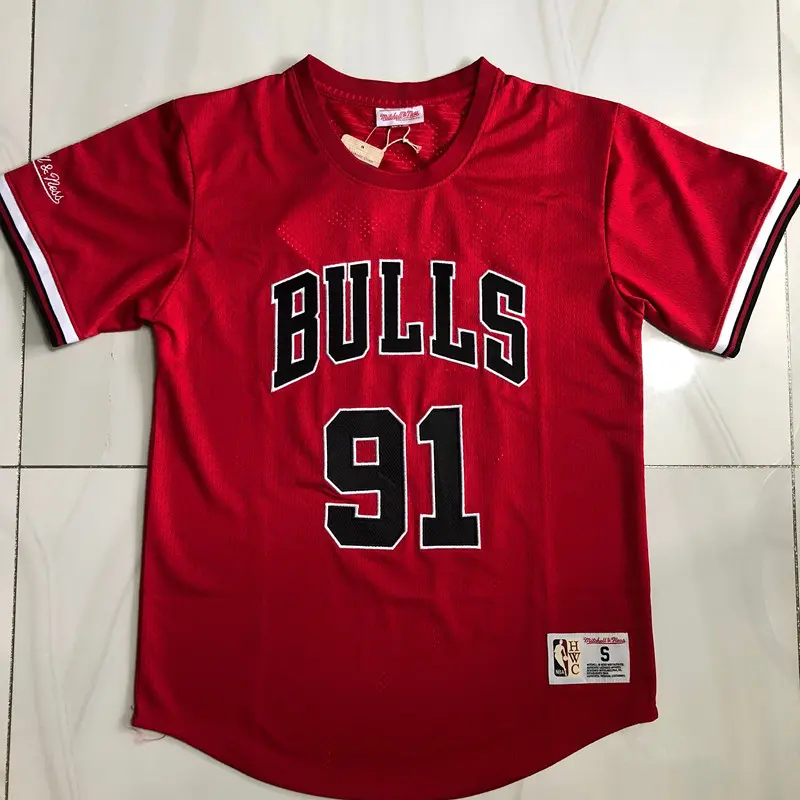Camiseta Dennis Rodman #91 Chicago Bulls Rojo T-shirt