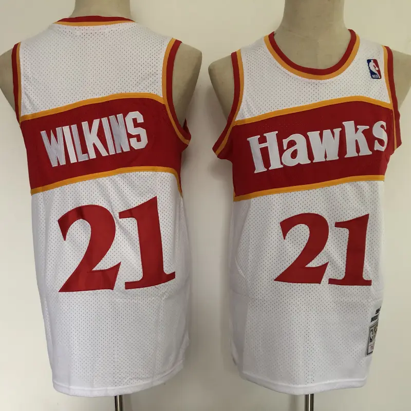 Camiseta Dominique Wilkins #21 Atlanta Hawks 2021  Retro Blanco