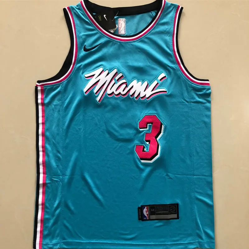 Camiseta Dwyane Wade #3 Miami Heat Azul City Edition