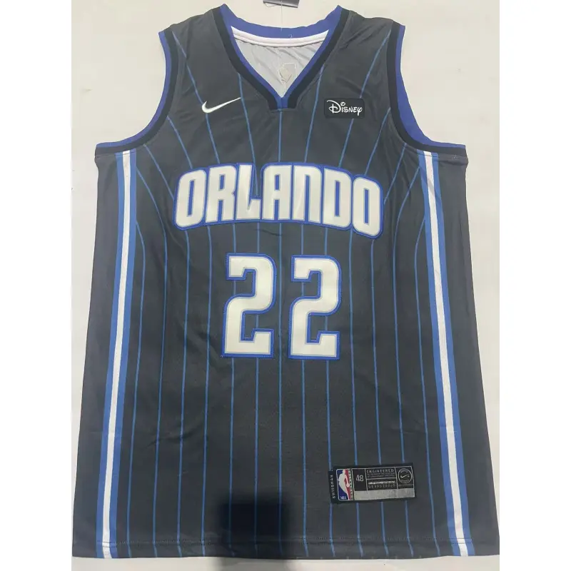 Camiseta Franz Wagner #22 Orlando Magic Rayas Negro
