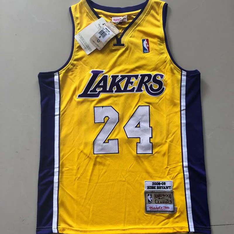 Camiseta Kobe Bryant #24 Los Angeles Lakers 2008/09 Bordado Amarillo